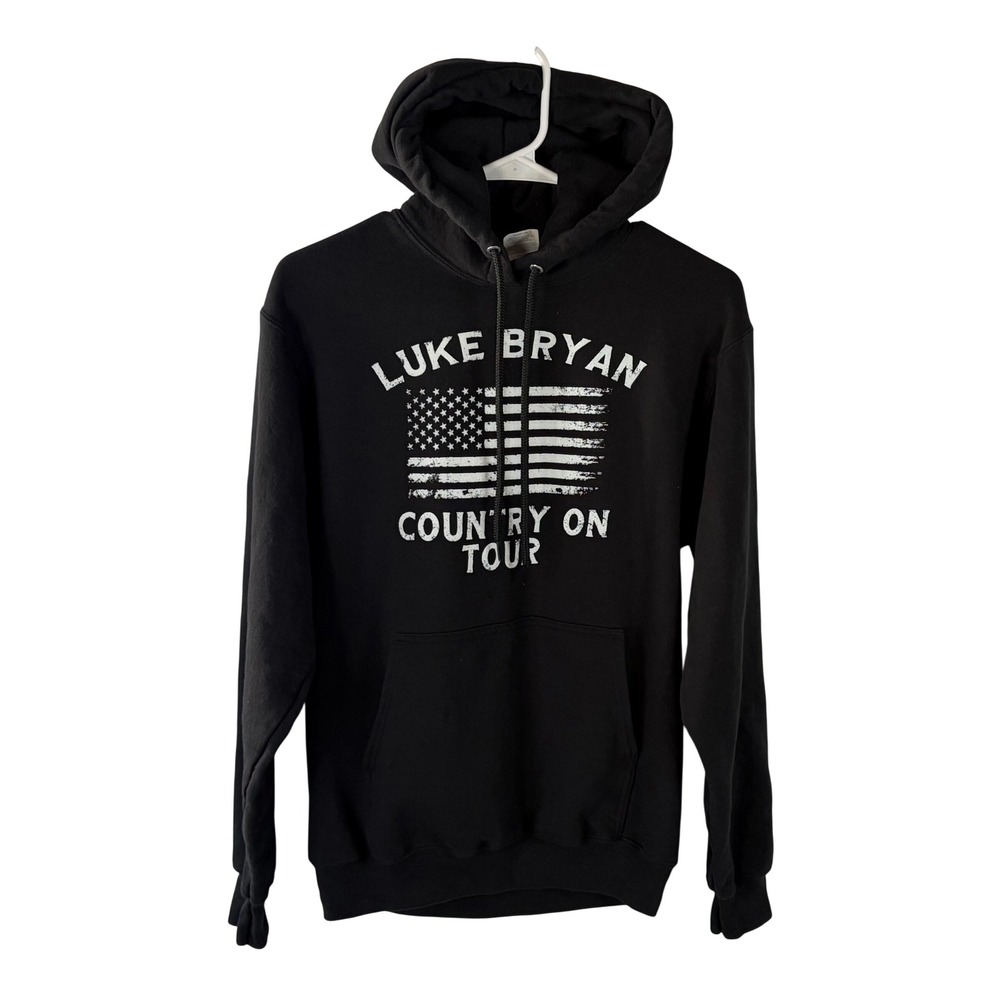 Luke Bryan Country On‎ Tour 2023 Hoodie Black Small Tour Dates Pullover Fleece